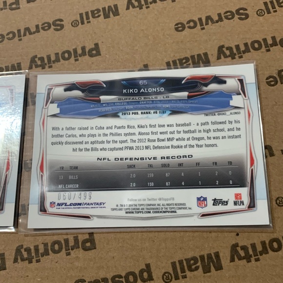 Lot of 2: Kiko Alonso ‘14 Topps Chrome Cards - Picture 12 of 12